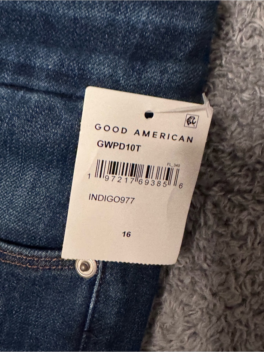 Good American Dark Blue Wide-Leg Jeans - Picture 2 of 4